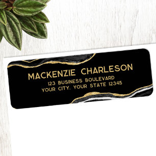 Porte en marbre noir Parties scintillant en or Adr