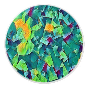 Porte En Mosaïque Vert Ou Bouton De Lit