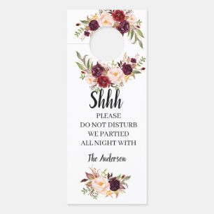 Porte Floral Marsala Mariage Bienvenue Affichette de por