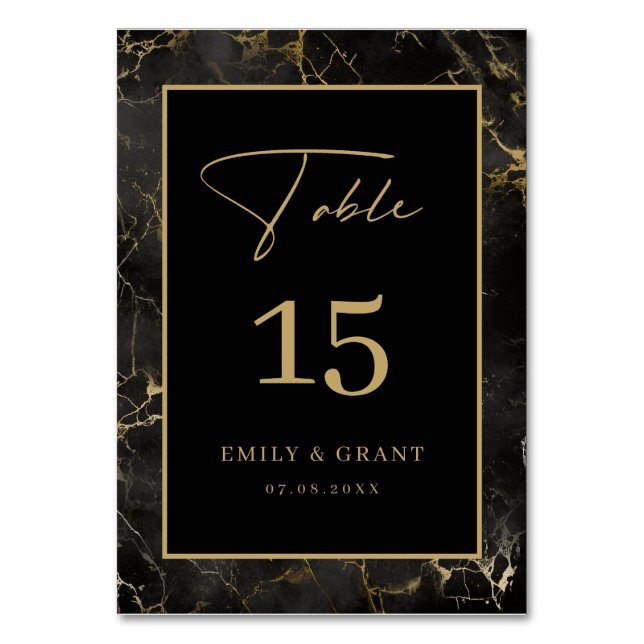 Porte noire Pierre or Numéro de la table (Par défaut)