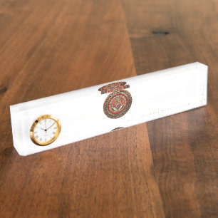 Porte-nom [200] Maçon principal - carré et boussoles d'or