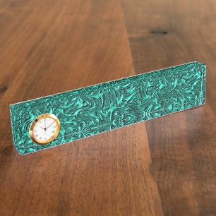 Porte-nom A l'air de jade vert texturé de mur