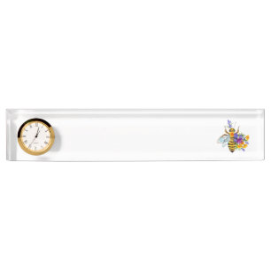 Porte-nom Abeille à fleurs avec plantes sauvages