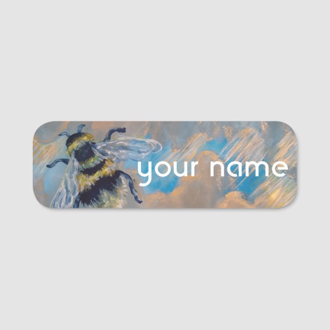 Porte-nom Abeille dans le ciel (Devant)