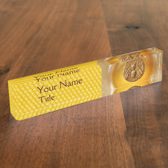 PORTE-NOM ABEILLE DE MIEL ET NID D'ABEILLES, BEEKEPER, (Taille)