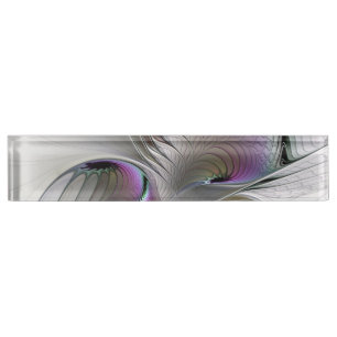 Porte-nom Abstrait moderne Shy Imaginaire Figure Fractal Art