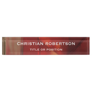 Porte-nom Abstrait Rouge moderne Simple Simple Entreprise