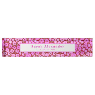 Porte-nom Accessoires de bureau floral rose Nouveau cadeau d