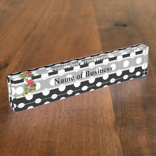 Porte-nom Affaires noires et blanches audacieuses de caméli