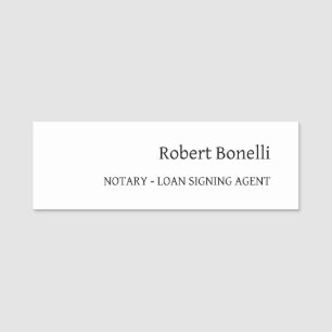 Porte-nom Agent de prêt notaire moderne minimaliste blanc cl