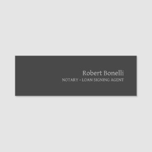Porte-nom Agent de prêt notaire moderne minimaliste en gris 