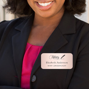 Porte-nom Agent de signature de prêt notaire rose or magnéti