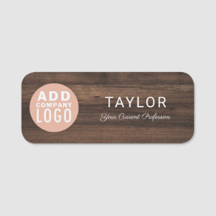 Porte-nom Ajouter Business Logo Entreprise Rustic Employés