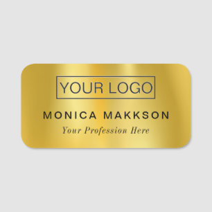 Porte-nom Ajouter le logo prénom Gold name tag