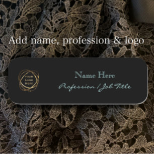 Porte-nom Ajouter son propre logo Modern Elegant Aqua sur No