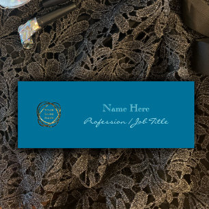 Porte-nom Ajouter son propre logo Moderne Elegant Aqua Turqu
