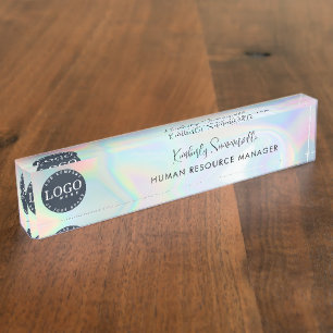 Porte-nom Ajouter un logo de marque Holographic Business Emp