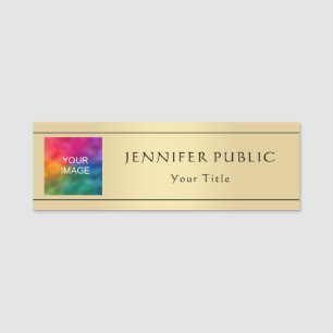 Porte-nom Ajouter Votre Image Photo Ici Gold Look tendance M
