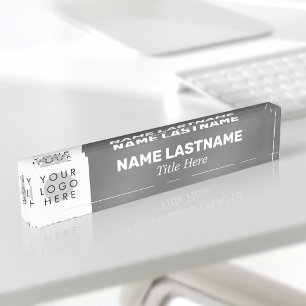 Porte-nom Ajouter Votre Logo Modern Bold Nom Titre Simple Gr