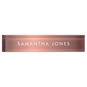 Porte-nom Ajouter votre nom Rose Gold Business