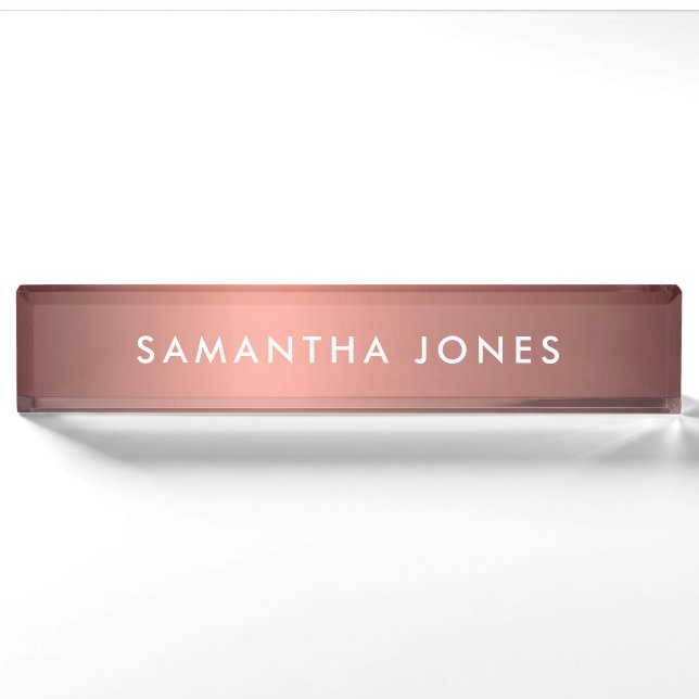 Porte-nom Ajouter Votre Nom Rose Gold Business (Devant)