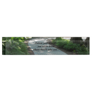 Porte-nom Allée de jardin avec message de motivation