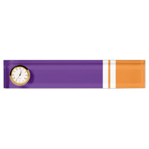 Porte-nom Amusant Violet Orange Twin White Racing Stripes Ho