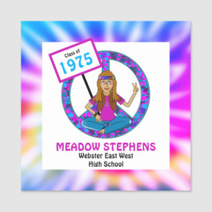 Porte-nom Ancien Hippie Hippy Tie Dye Classe Réunion Nom bal