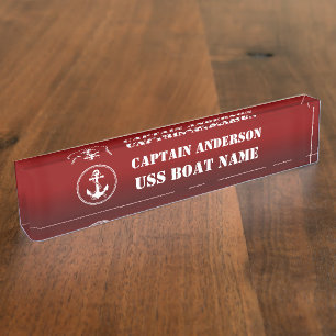Porte-nom Ancre et corde Capitaine et bateau