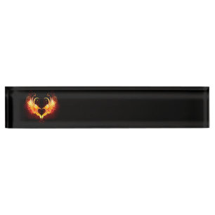 Porte-nom Angel Fire Heart with Wings