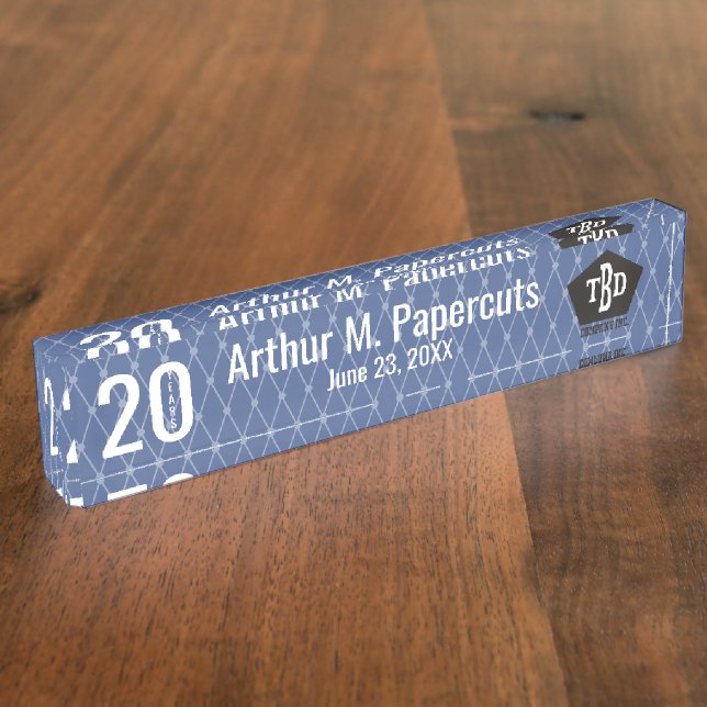 Porte-nom Anniversaire d'étape importante des employés 20 (Taille)