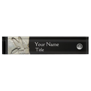 Porte-nom ANTIQUE EGYPTIENNE HONEY BEE, BEEKEEPER noir blanc
