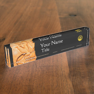 Porte-nom ANTIQUE EGYPTIENNE HONEY BEE, BEEKEEPER Orange Bla
