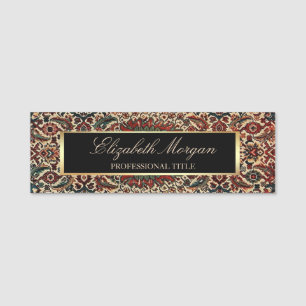 Porte-nom Antique Oriental Turc Tapis Perse Cadre