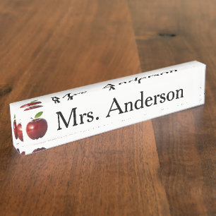 Porte-nom Apple Teacher Nameplate pour bureau