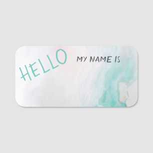 Porte-nom Aquarelle Agate Bonjour Réutilisable