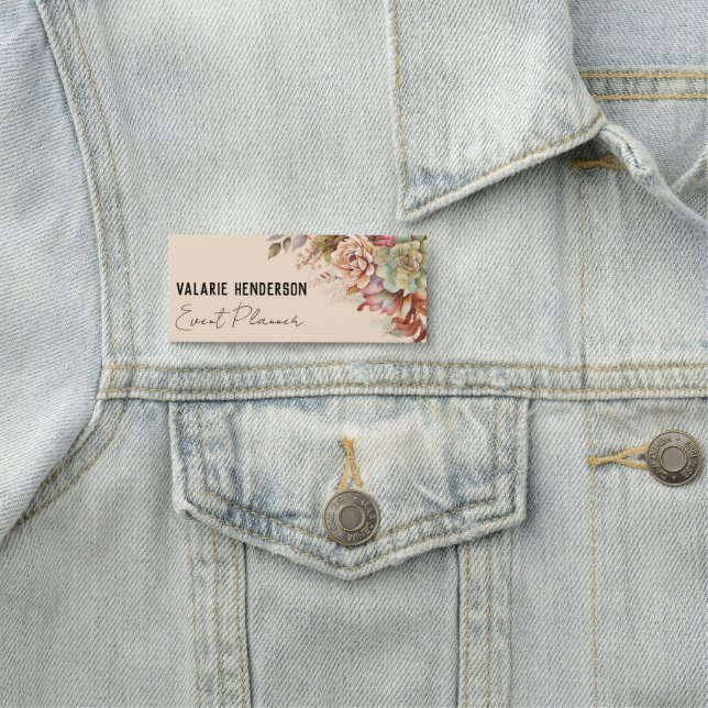 Porte-nom Aquarelle Boho Cactus Feminine (En situation)