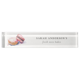 Porte-nom Aquarelle colorée Pastel Français Macarons boulang