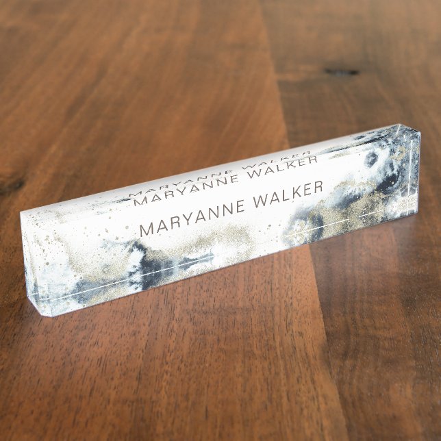 Porte-nom Aquarelle Et Côte De Sable Or (Taille)