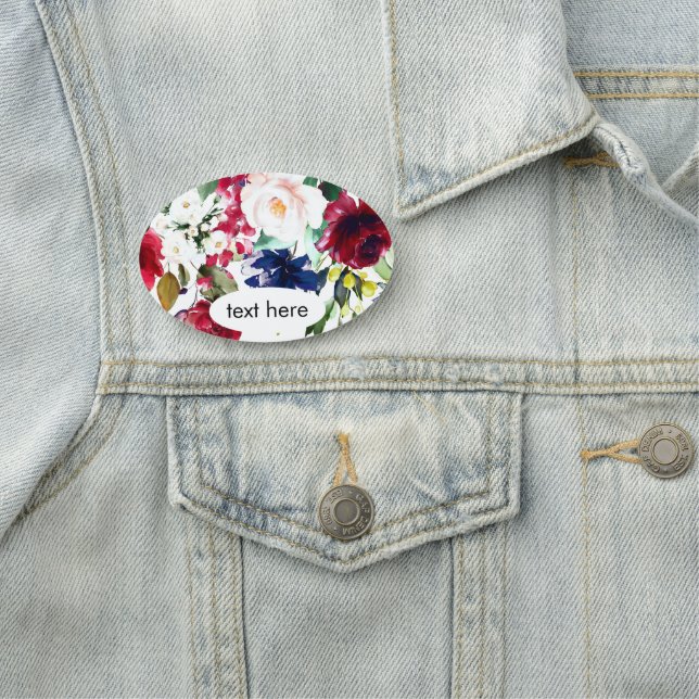 Porte-nom aquarelle florale Classic Name Balise (En situation)