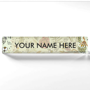 Porte-nom Aquarelle Florale Fleurs d'abeille Élégante Modern