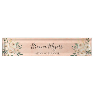 Porte-nom Aquarelle Moderne Brosse À Brush Hydrangeas Busine