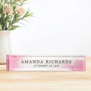 Porte-nom Aquarelle rose