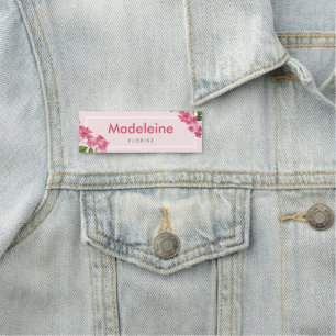 Porte-nom Aquarelle rose Hydrangée Lacecaps Illustration