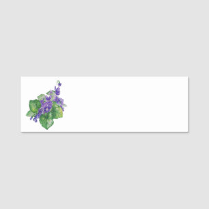Porte-nom Aquarelle Violet Violet Fleur. Floral