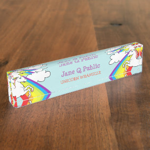 Porte-nom Arc-en-ciel de licorne