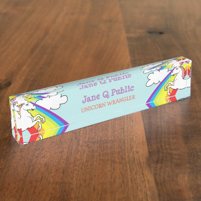 Porte-nom Arc-en-ciel de licorne (Taille)