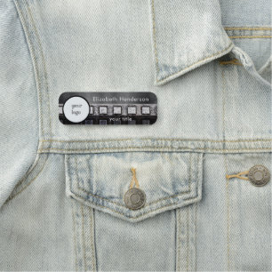 Porte-nom Argent et métal noir avec votre logo