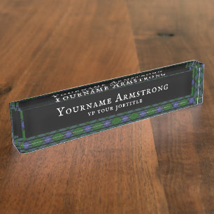 Porte-nom Armstrong Scottish Clan Tartan Plaid Motif