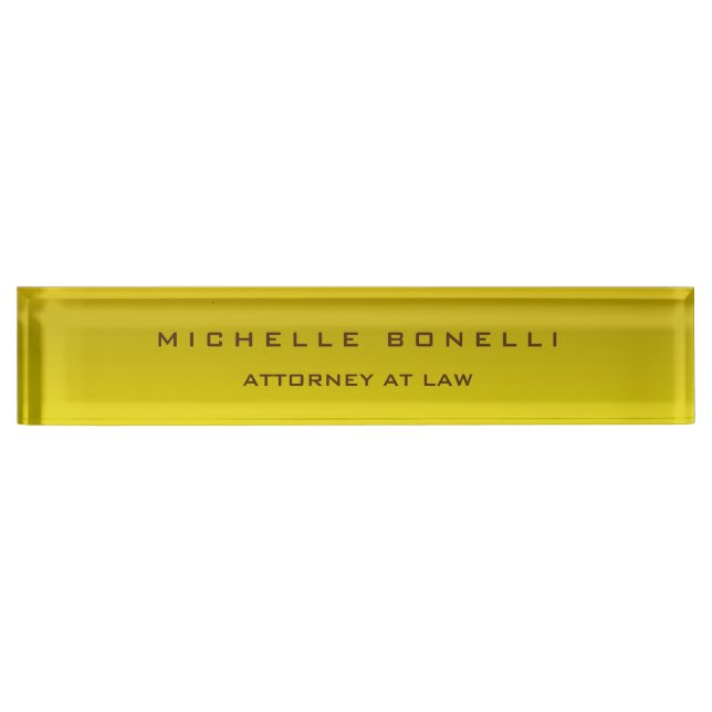 Porte-nom Arrière - plan de couleur jaune unique (Devant)
